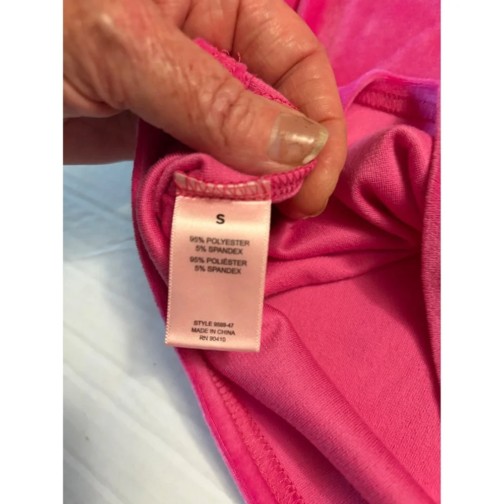 Juicy Couture Womens Hot Pink Velour Rhinestone Heart Pajama Lounge Set‎ Small